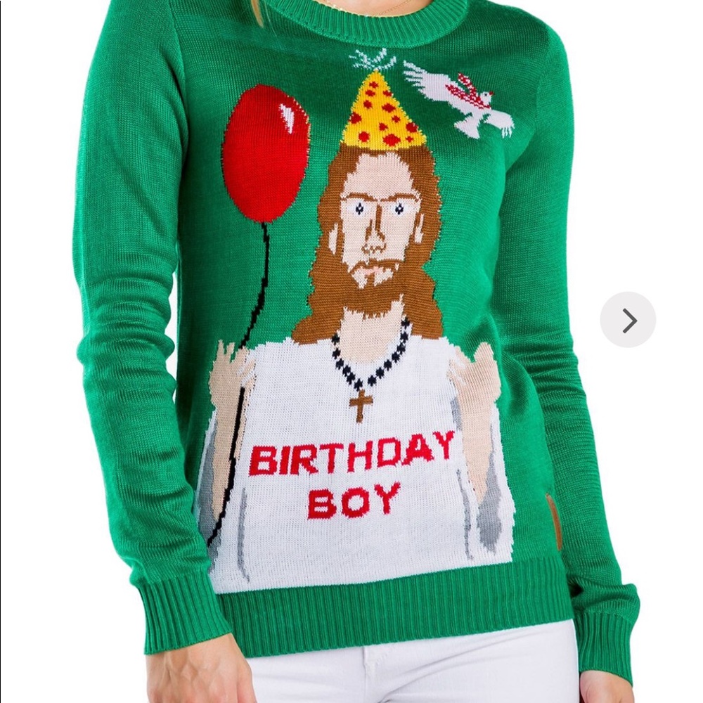 Tipsy Elves Women’s Birthday Boy Christmas Sweater